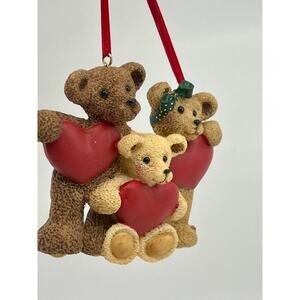 VTG Kurt S. Adler Inc “Holly Berries” Teddy Bears & Hearts Christmas Ornament
